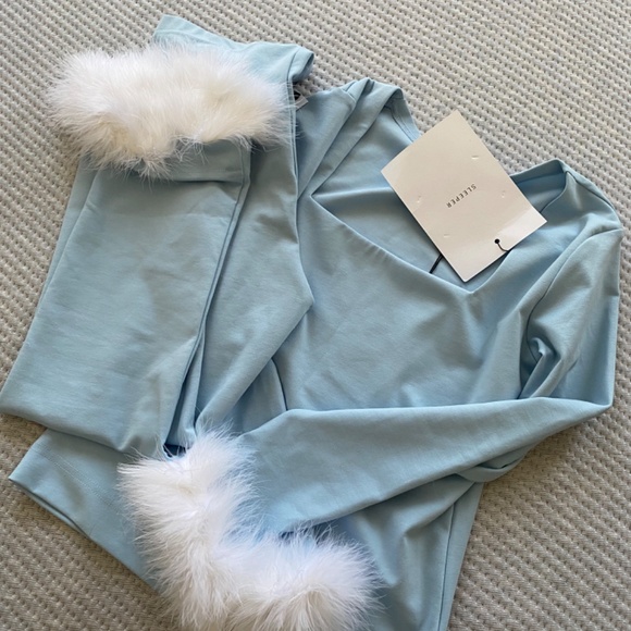 SLEEPER THE WEEKEND CHIC SET WITH LEGGINGS IN BLUE NEW XL - Picture 7 of 7